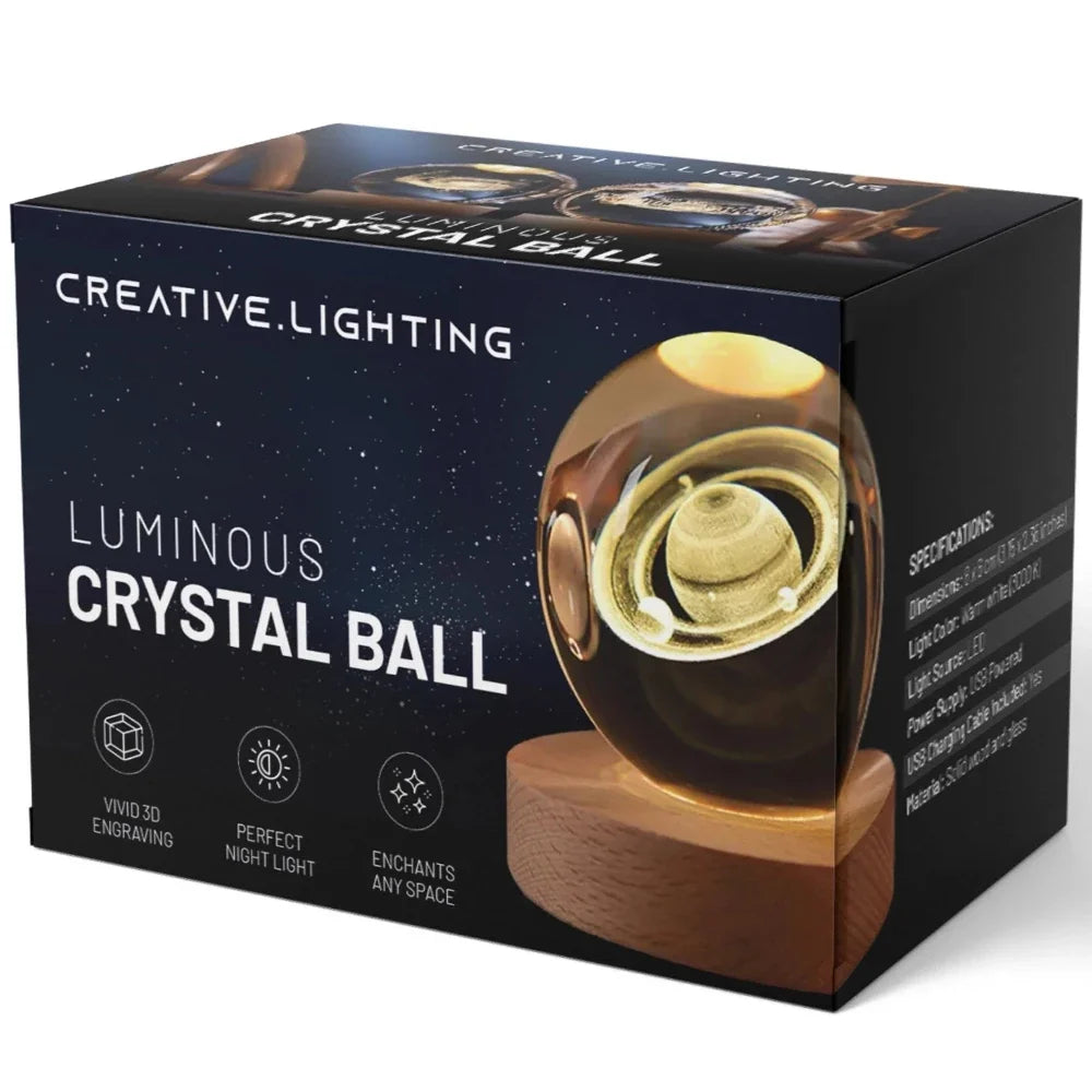3D Galaxy Crystal Lamp