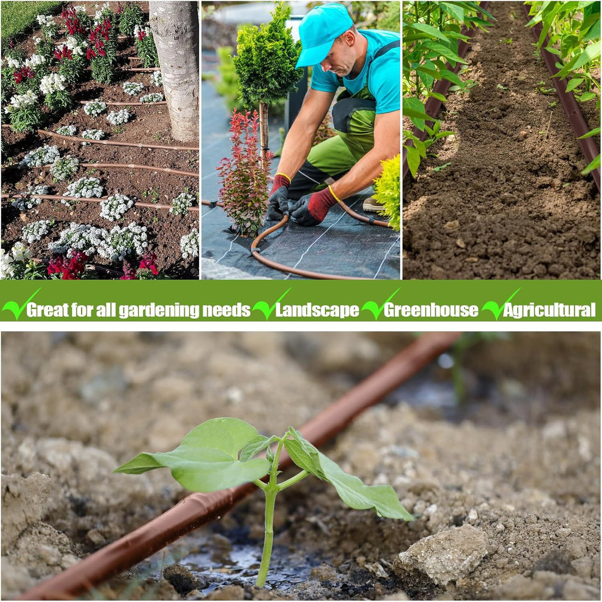 100FT 1/4" Punched Drip Irrigation Tubing