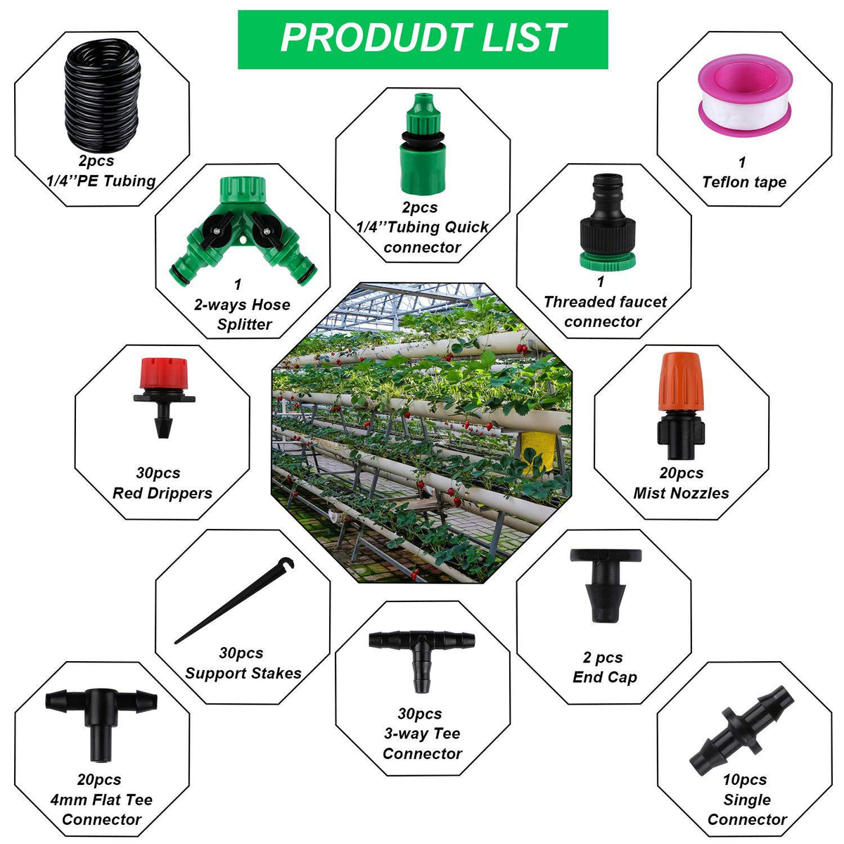 Dual 15M/49FT Drip Irrigation Kit