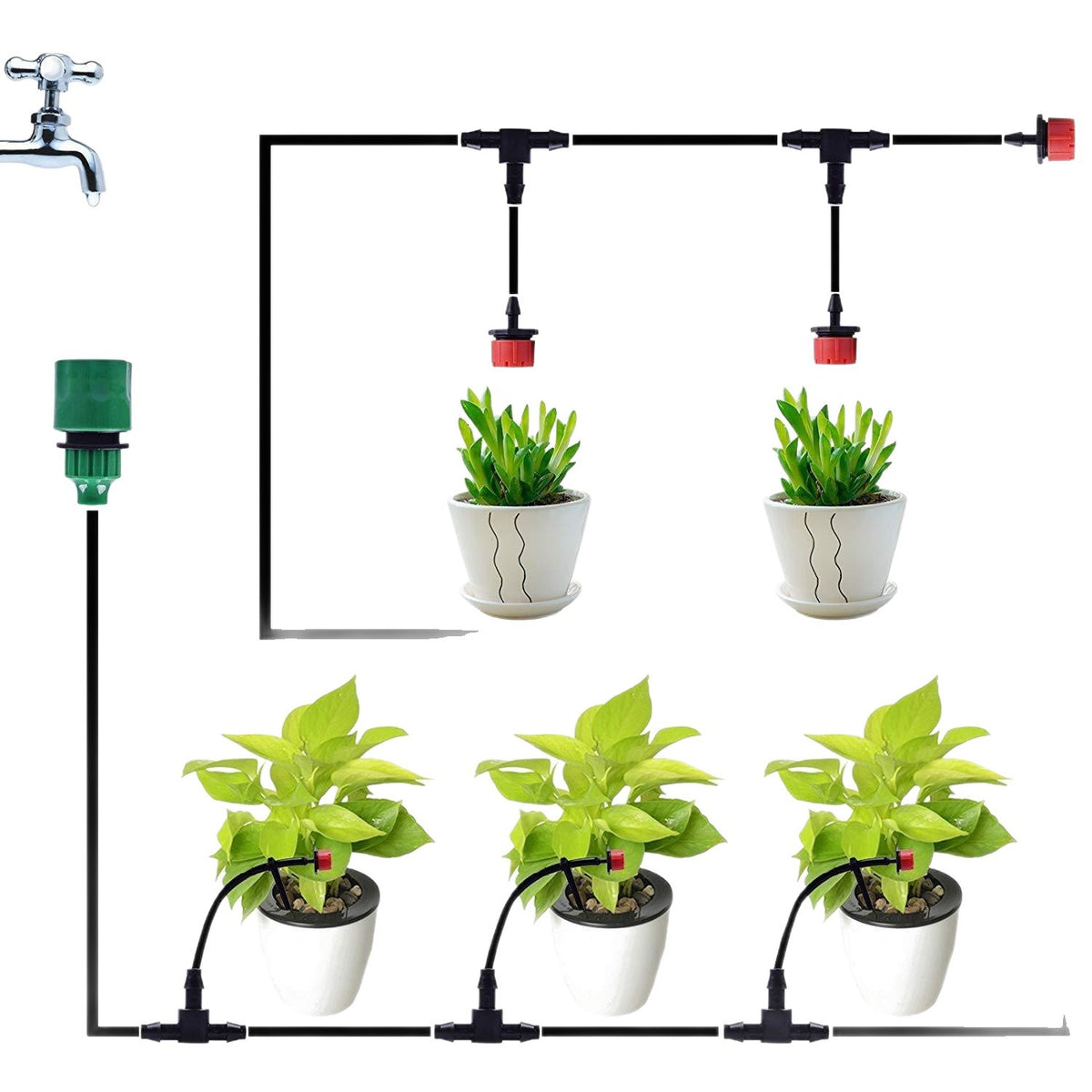 25M / 82FT 30-Head Automatic Drip Irrigation Kit with Digital Water Timer