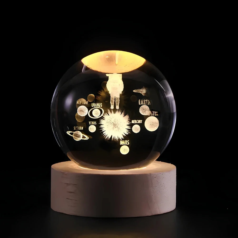 3D Galaxy Crystal Lamp