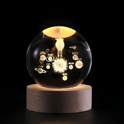 3D Galaxy Crystal Lamp