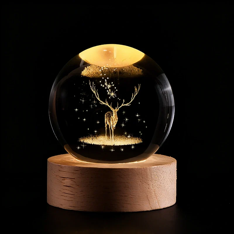 3D Galaxy Crystal Lamp