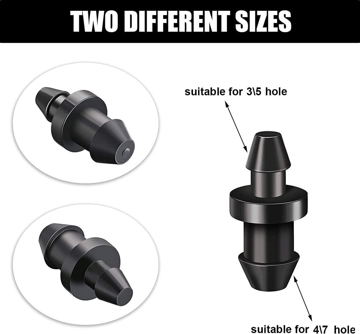 1/4" Drip Irrigation Barbed Connector Kit – Tee, Elbow, Straight & End Plug Fittings