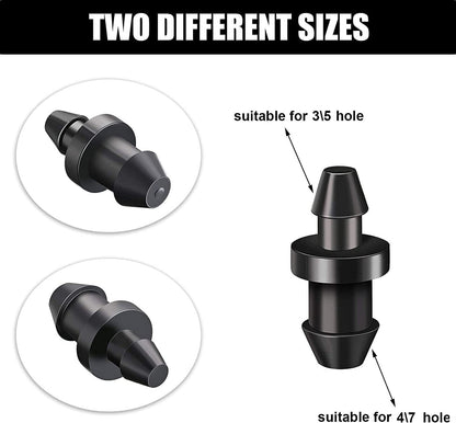 1/4" Drip Irrigation Barbed Connector Kit – Tee, Elbow, Straight & End Plug Fittings