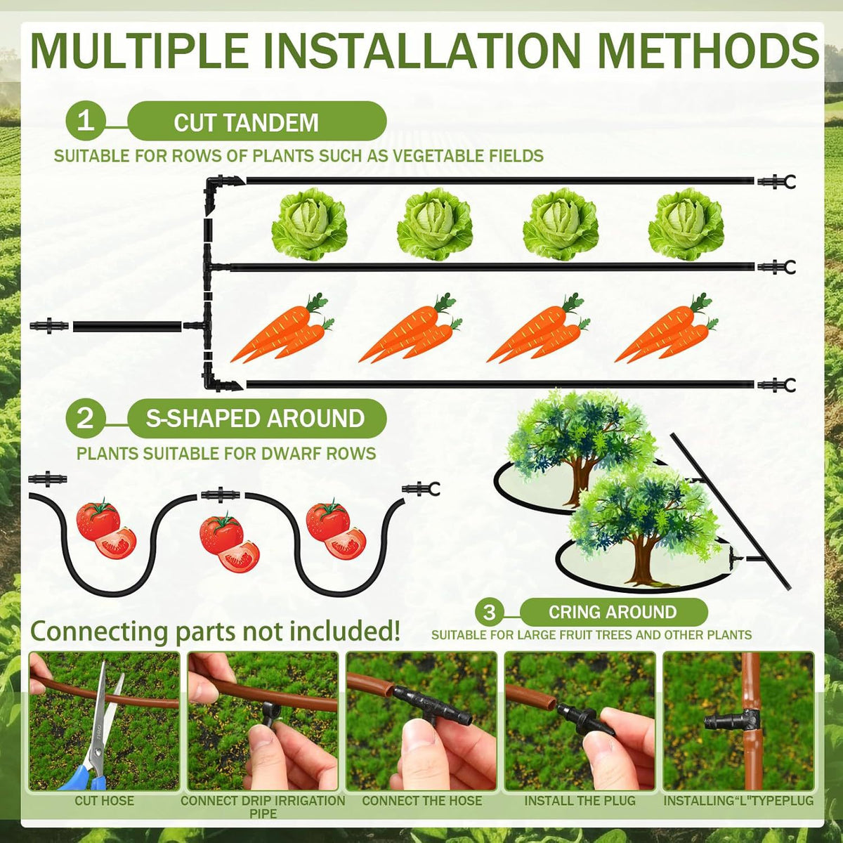 100FT 1/4" Punched Drip Irrigation Tubing