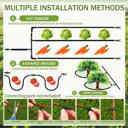 100FT 1/4" Punched Drip Irrigation Tubing