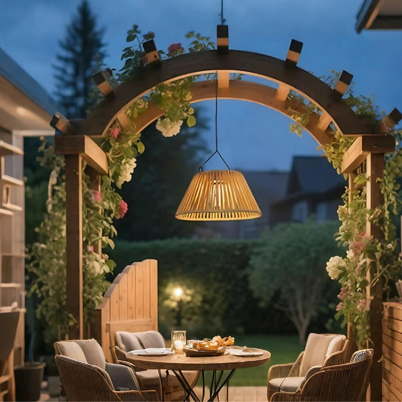Solar Rattan Lantern Light