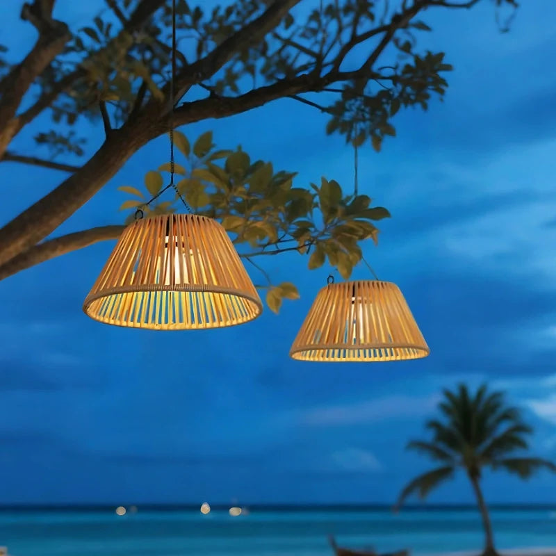 Solar Rattan Lantern Light