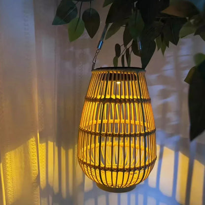 Solar Rattan Pattern Lantern