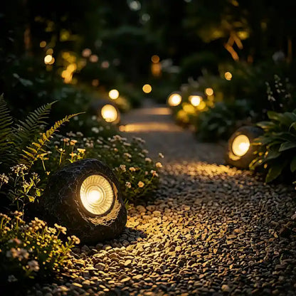 Solar Stone Garden Light