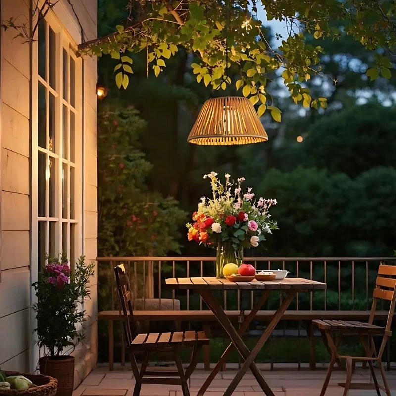 Solar Rattan Lantern Light