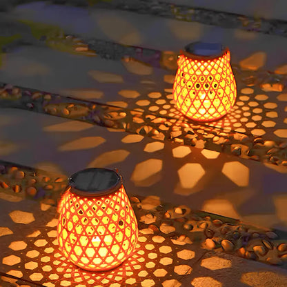 Solar Rattan Pattern Lantern