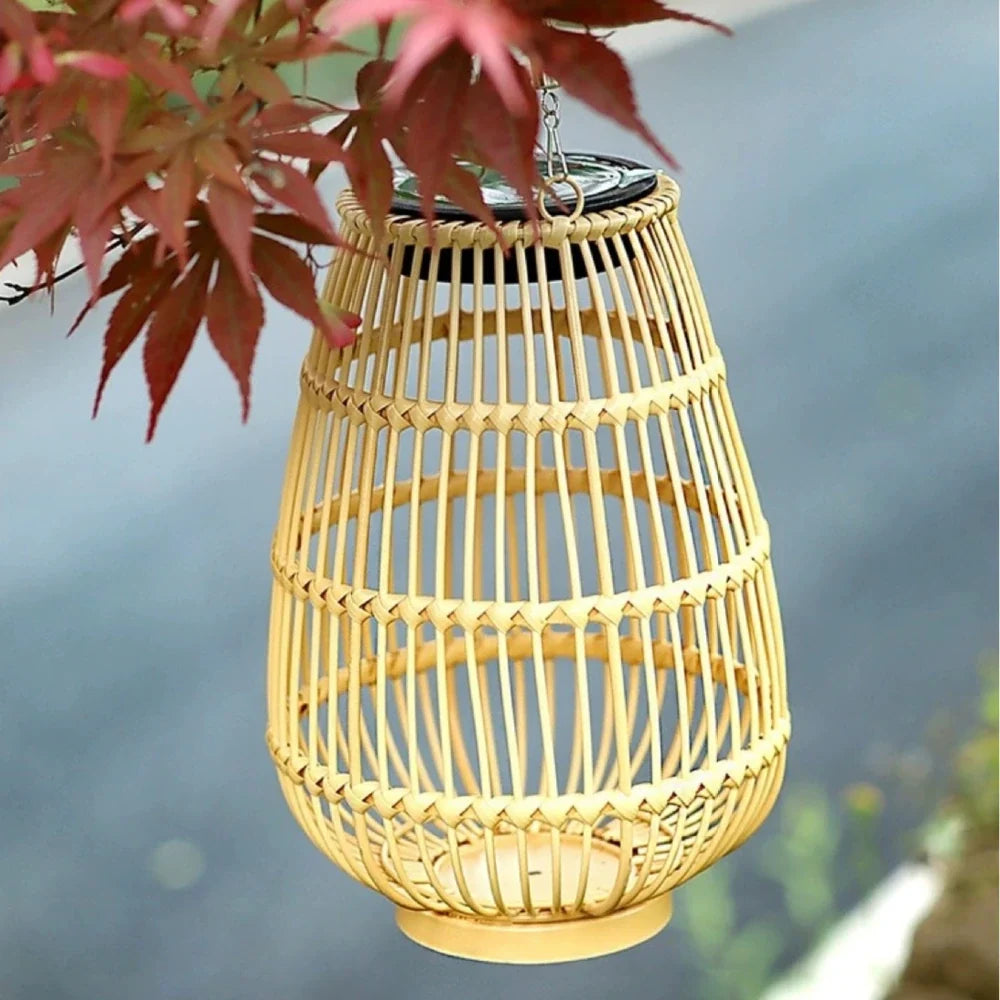 Solar Rattan Pattern Lantern
