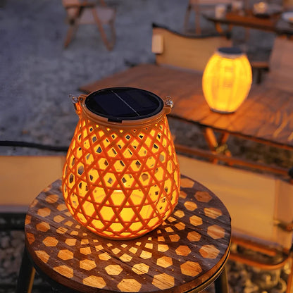 Solar Rattan Pattern Lantern