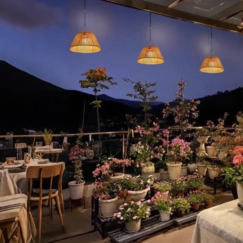 Solar Rattan Lantern Light