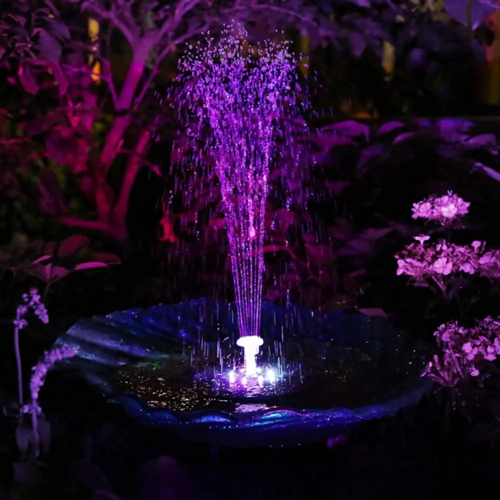 Solar Water Fountain with LED Lights