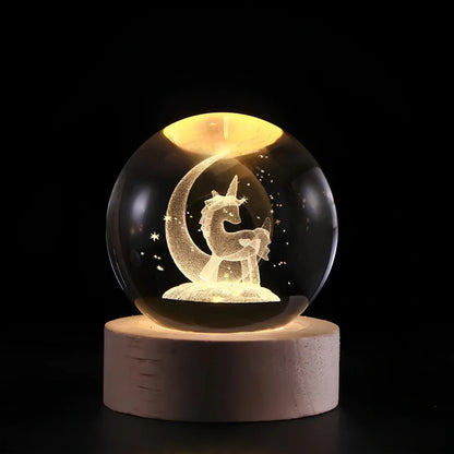 3D Galaxy Crystal Lamp