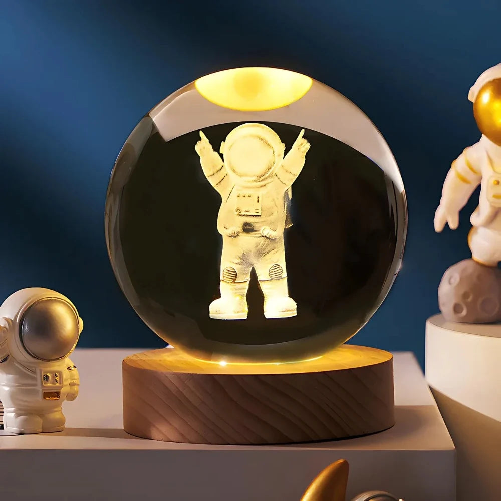 3D Galaxy Crystal Lamp