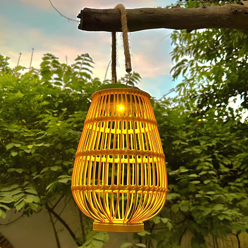 Solar Rattan Pattern Lantern