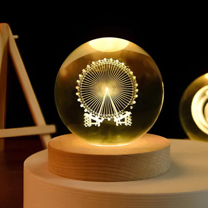 3D Galaxy Crystal Lamp