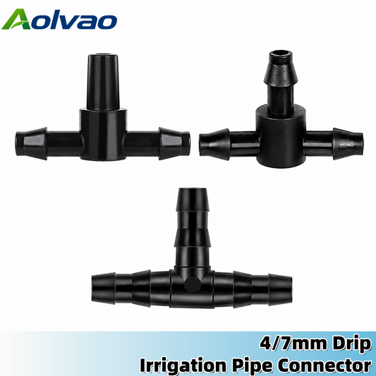 4/7mm Tee Connector for 1/4" Drip Irrigation Tubing