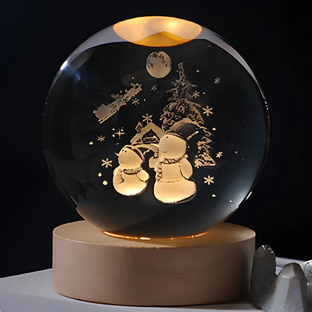 3D Galaxy Crystal Lamp