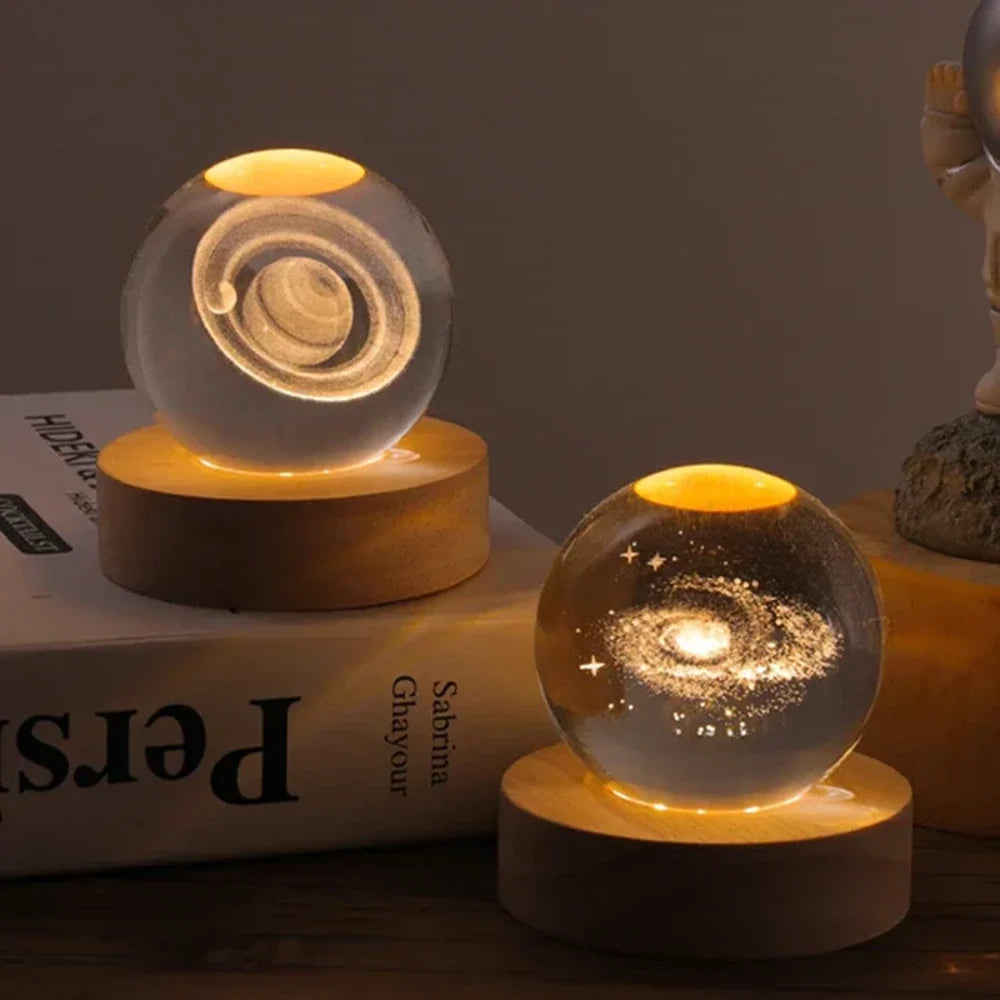 3D Galaxy Crystal Lamp
