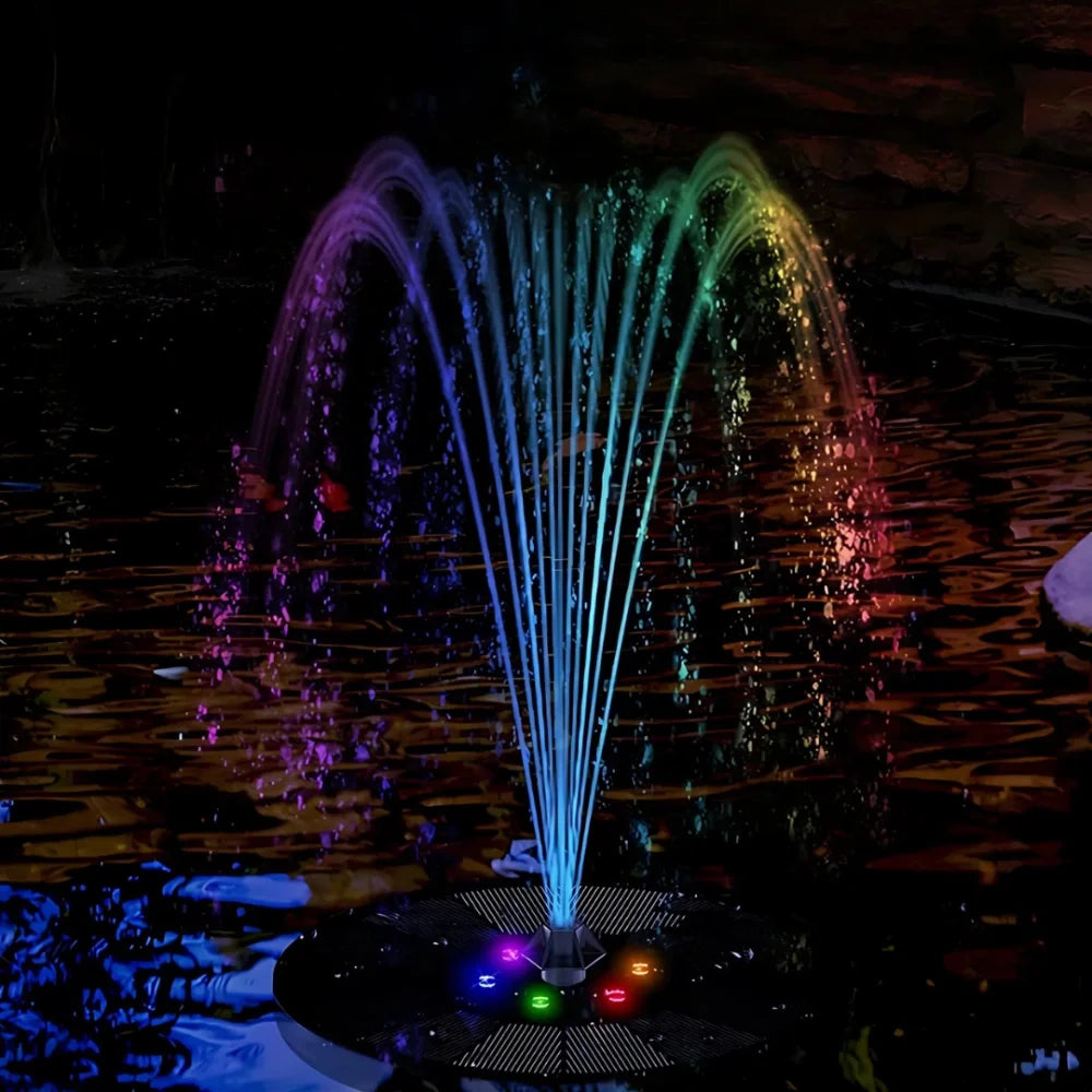 Solar Water Fountain with LED Lights