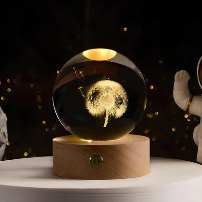 3D Galaxy Crystal Lamp
