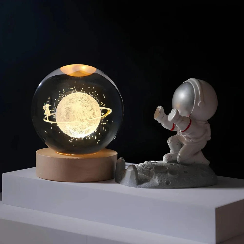 3D Galaxy Crystal Lamp