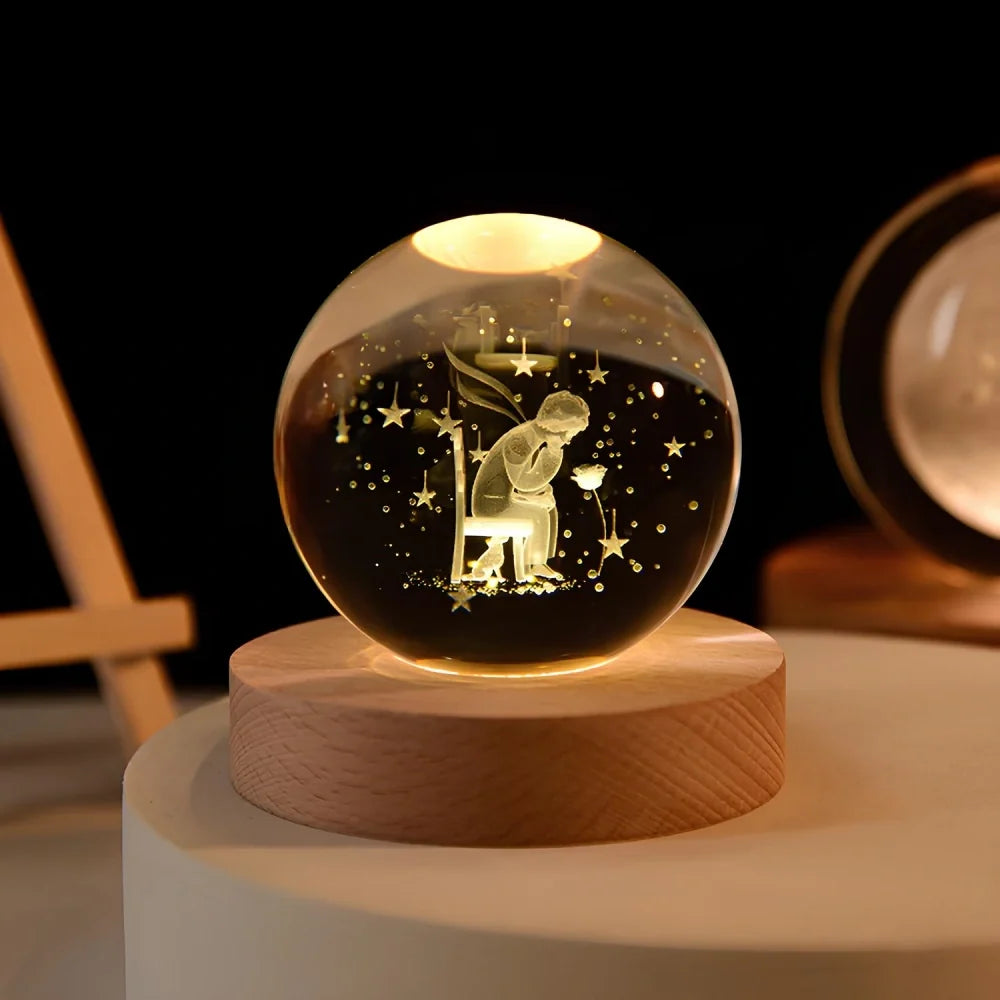 3D Galaxy Crystal Lamp