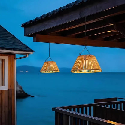 Solar Rattan Lantern Light