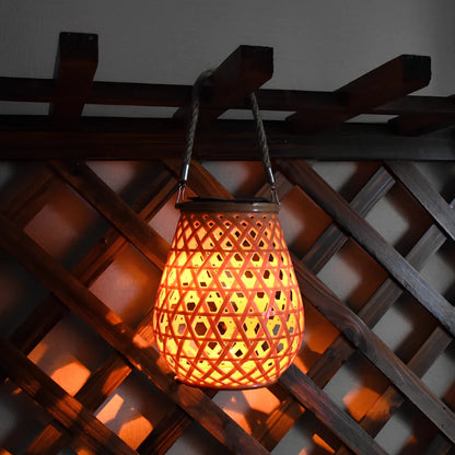Solar Rattan Pattern Lantern