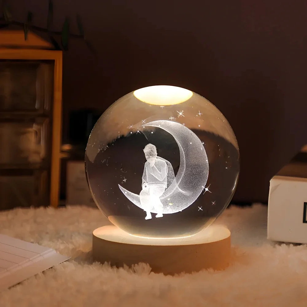 3D Galaxy Crystal Lamp