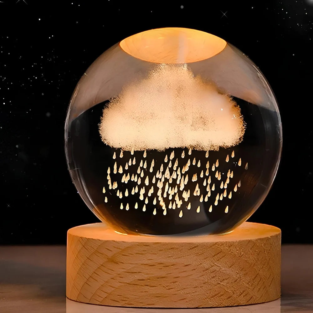 3D Galaxy Crystal Lamp