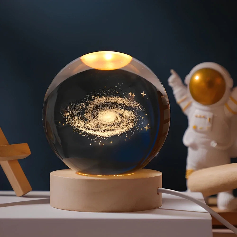 3D Galaxy Crystal Lamp