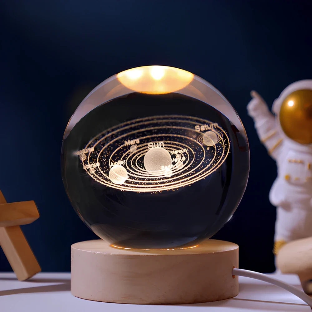 3D Galaxy Crystal Lamp