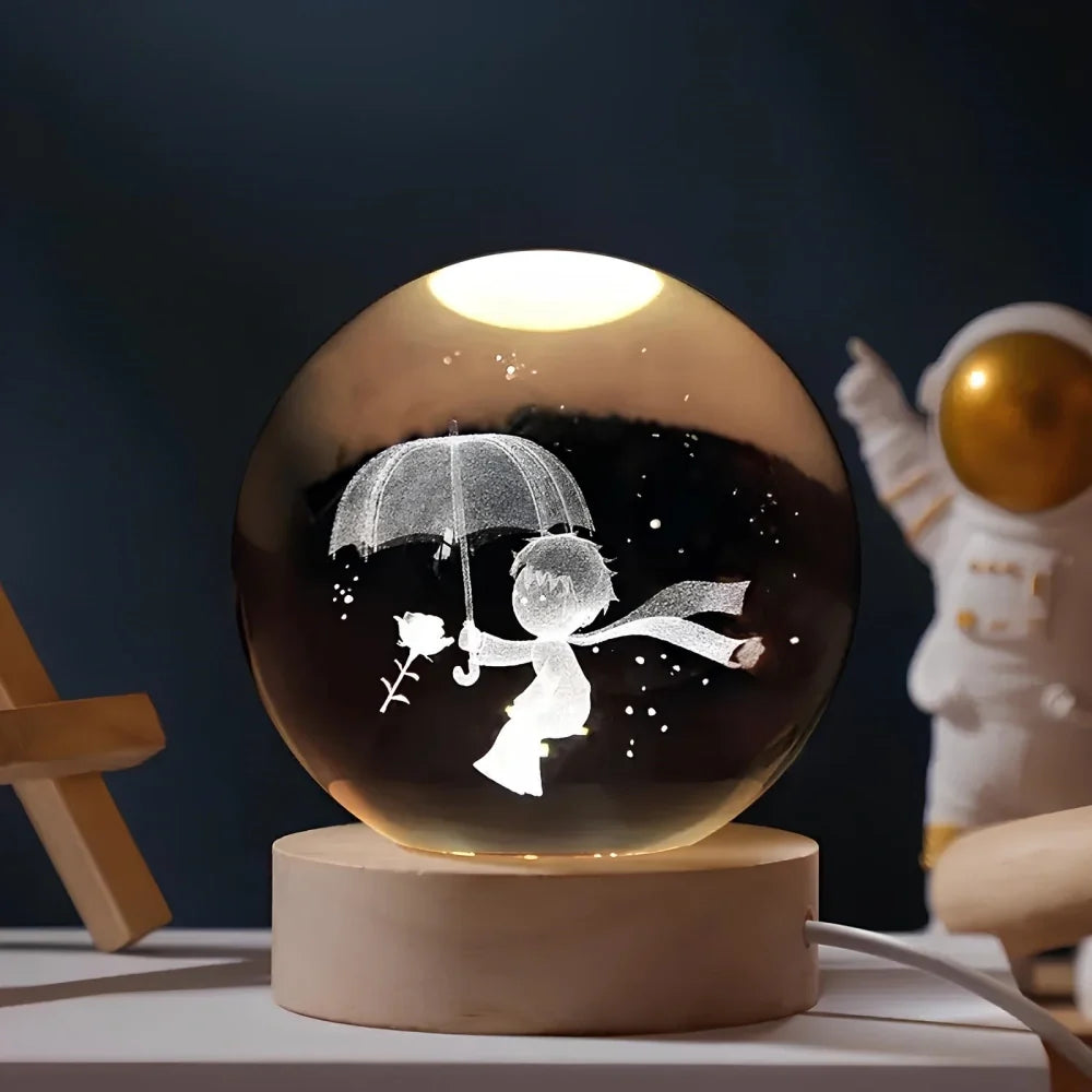 3D Galaxy Crystal Lamp