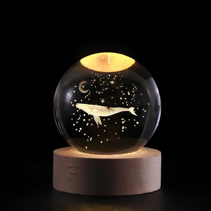 3D Galaxy Crystal Lamp