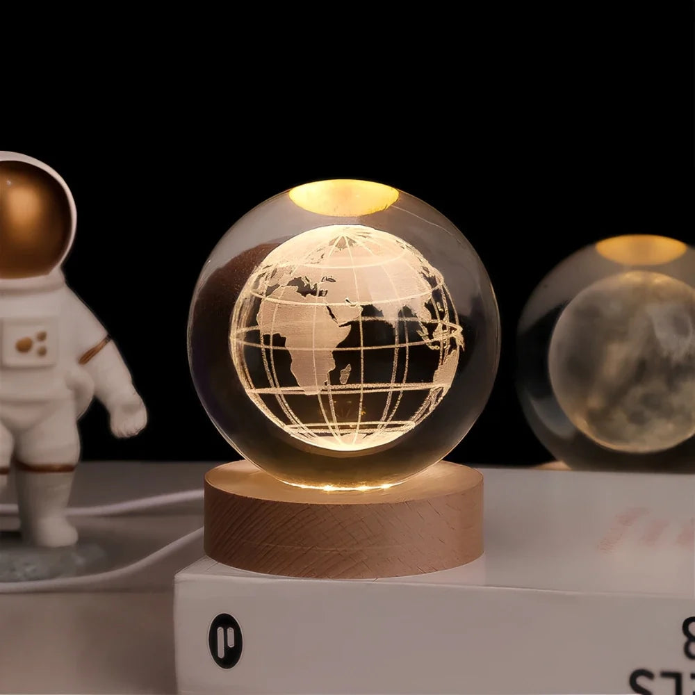 3D Galaxy Crystal Lamp