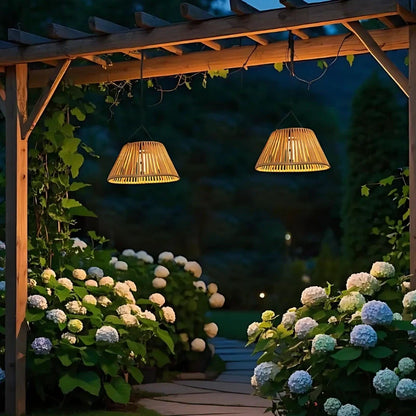 Solar Rattan Lantern Light