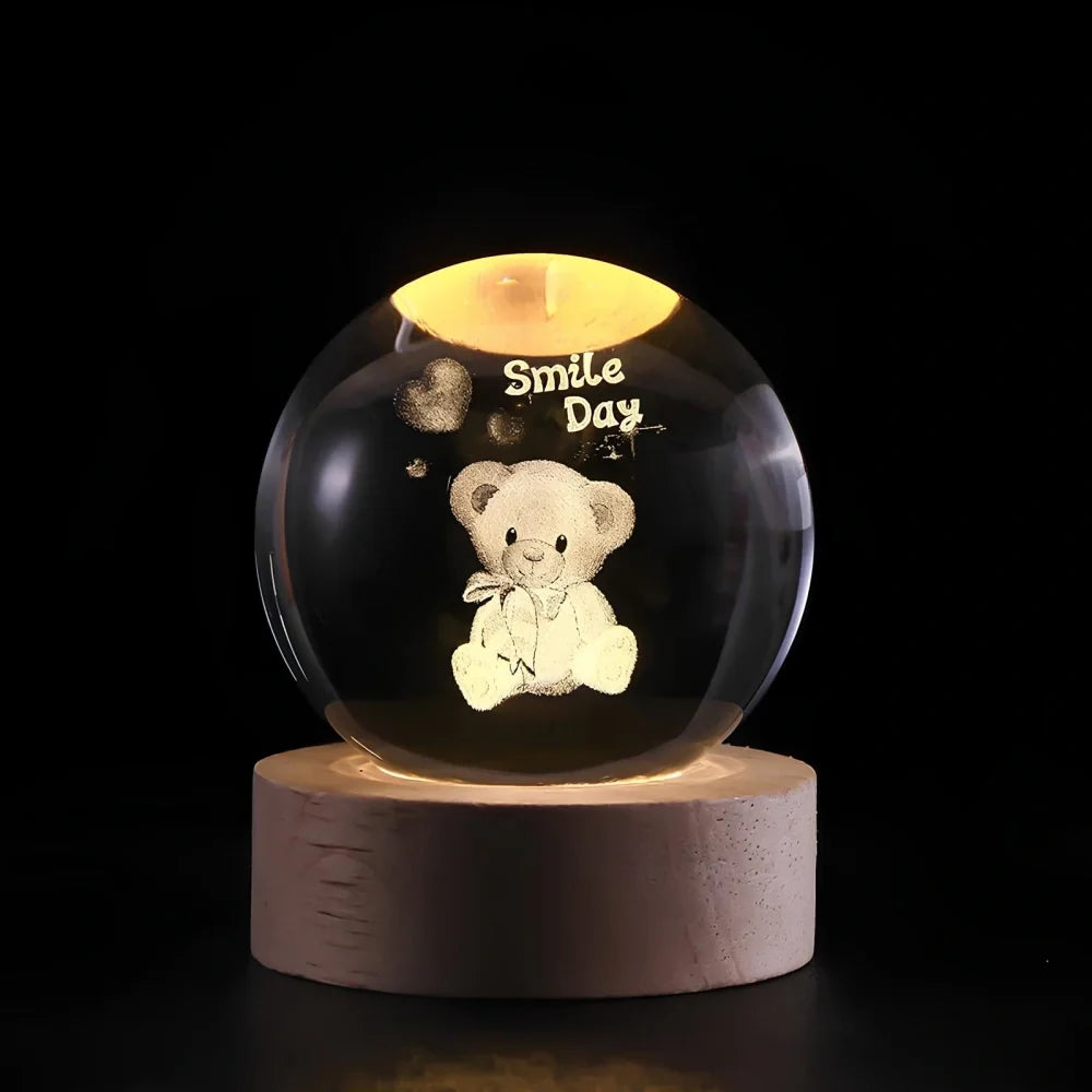 3D Galaxy Crystal Lamp