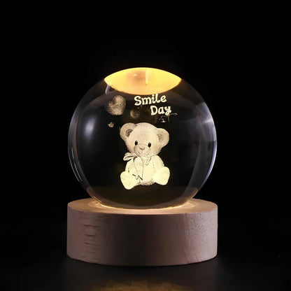 3D Galaxy Crystal Lamp