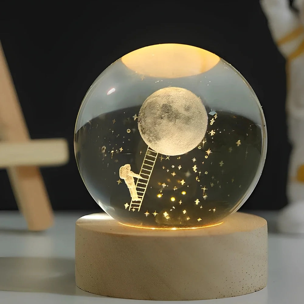 3D Galaxy Crystal Lamp