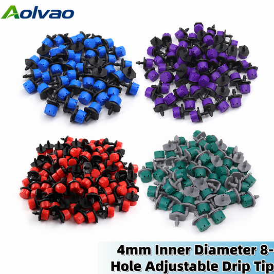 Adjustable Drip Irrigation Emitters – 8-Hole Watering Drippers