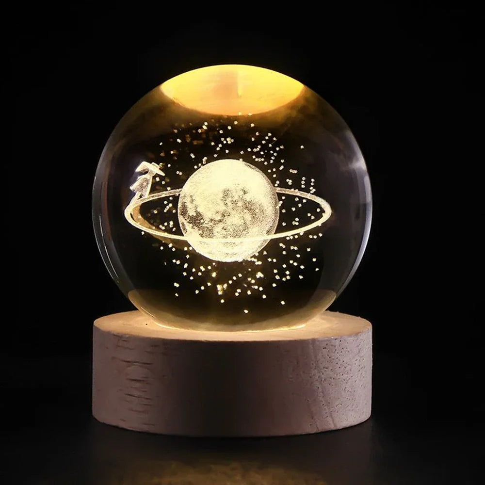 3D Galaxy Crystal Lamp