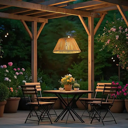 Solar Rattan Lantern Light