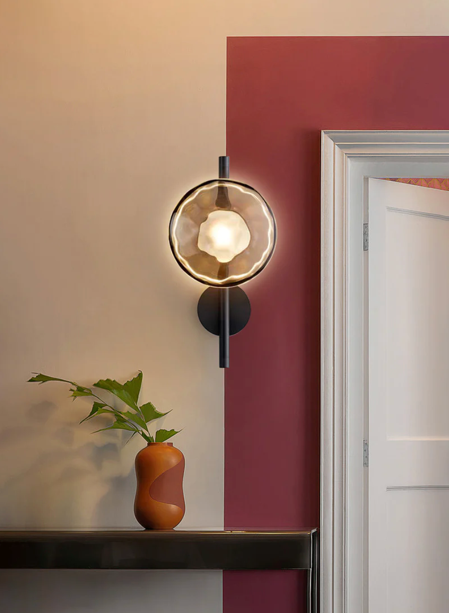 Modern glass wall lamp for entryway