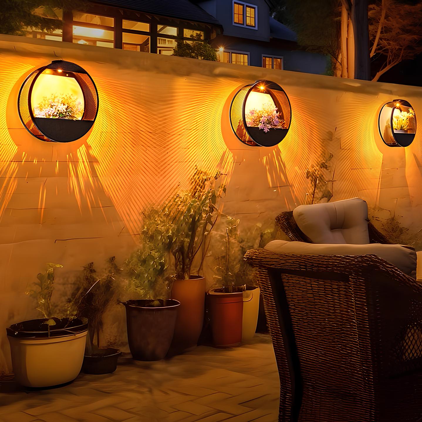 Solar Planter Wall Light